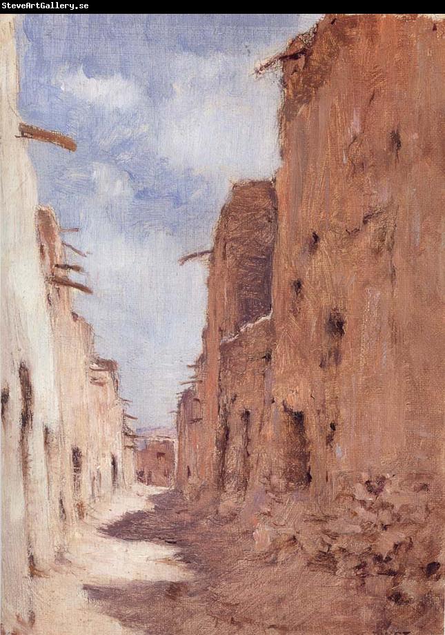 Etienne Dinet A Street in Laghouat,Algeria